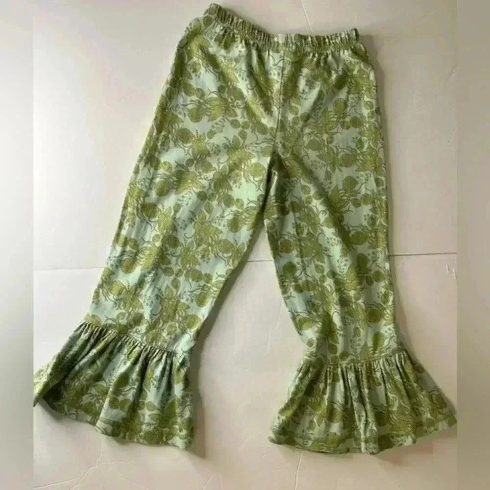 Matilda Jane Girls Box Canyon Big Ruffles Sz 6 Flare Floral Aqua Green